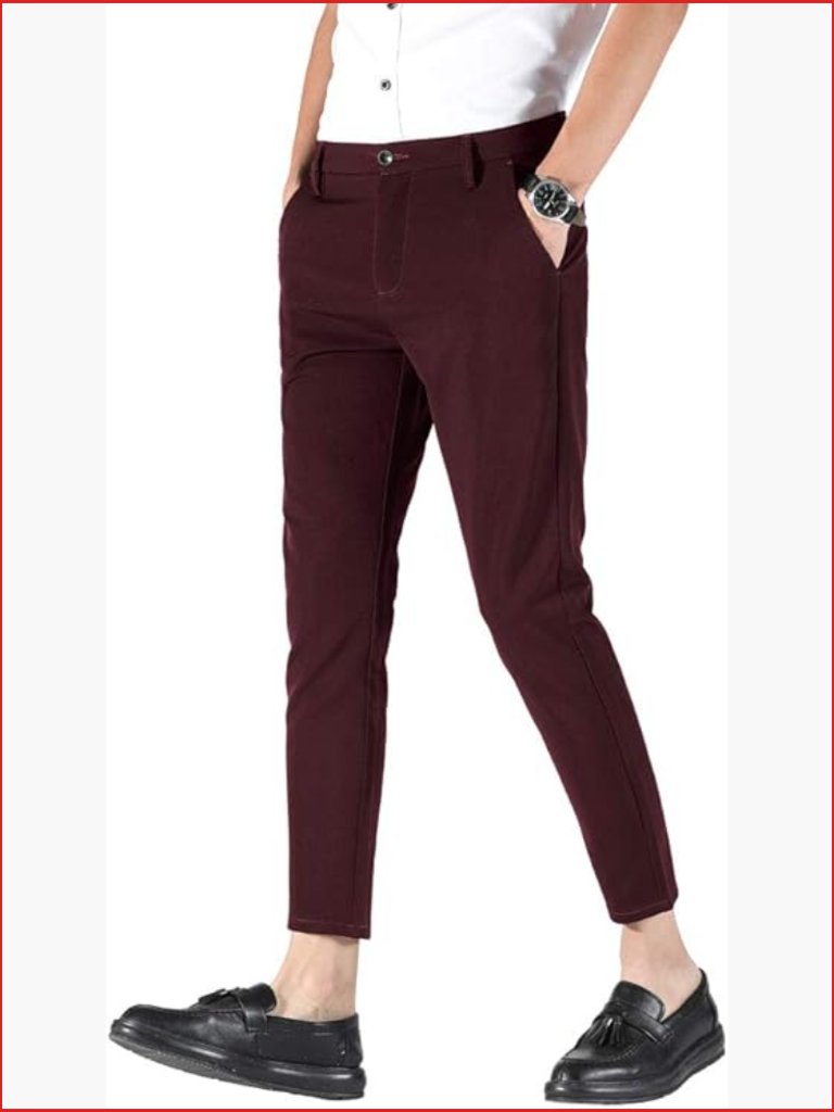 Men's Stretch Skinny Fit Casual Business Ankle Dress Pants